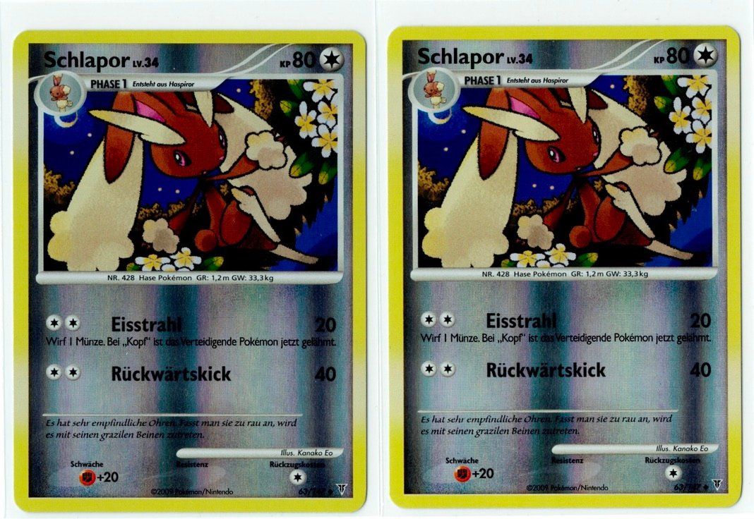 Pokémon Carte collezionabili: 2 x Schlapor Reverse Holo 63 – Usato da Zürich venduto da PACE79