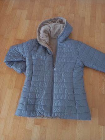 Jacke Damen taupe mit Plüschfutter neu M/L