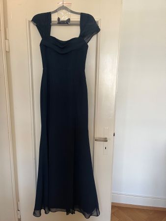 Azazie Navy Kleid mit Schlitz (Grösse 36)