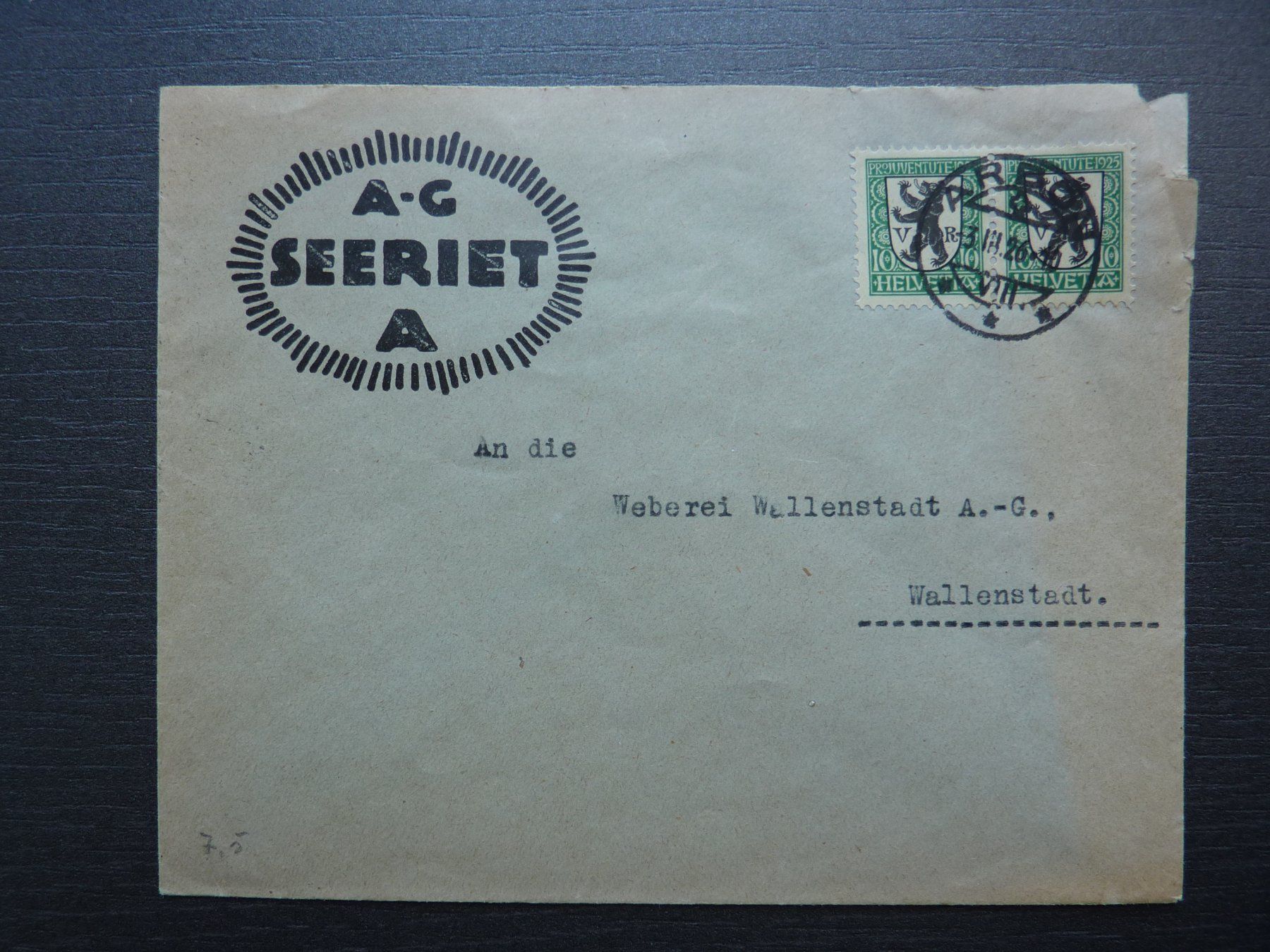 Tutti i francobolli: 1925 Pro Juventutebrief,  Fr. 1.-- / SBK 10.-- – Usato da Zürich venduto da Aetna14