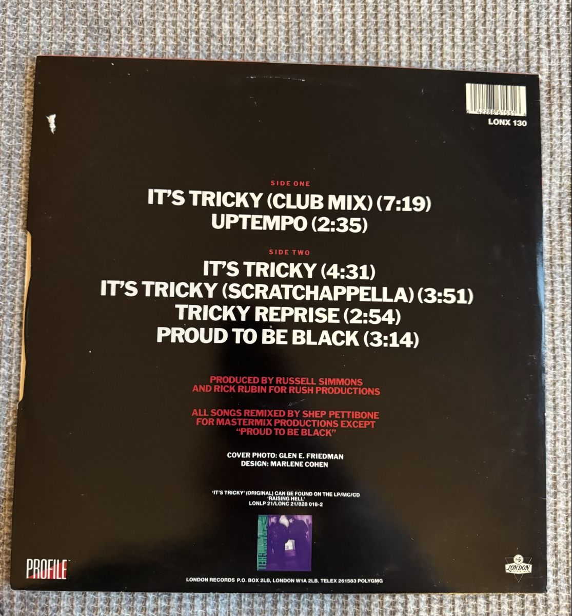 Dischi in vinile: Run DMC - It's Tricky (Remix) - 12" Maxi - 80s – Usato da Rorbas venduto da BlackstarRecords 1