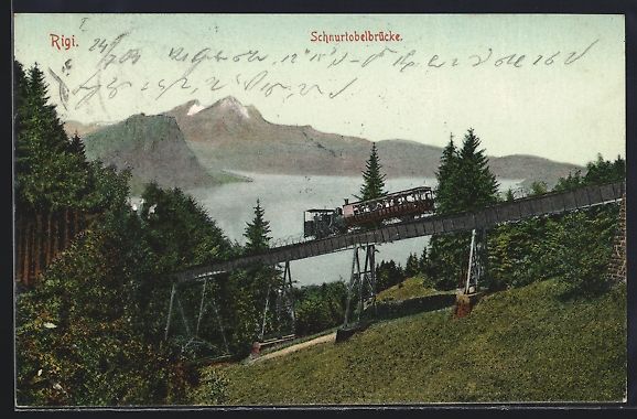 Ansichtskarten: Rigi, Bergbahn auf der Schnurtobelbrück – Gebraucht aus Berlin von bartko-reher