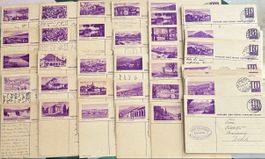 50 Bildpostkarten Violett gestempelt 