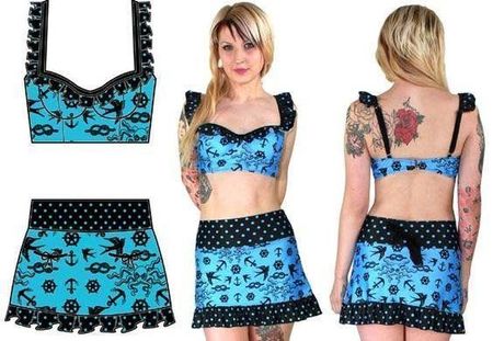 Toofast Bikini Sailor Swallow Anchor *NEU* S / M