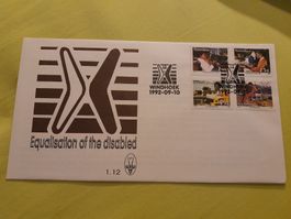Rare: Enveloppe philatélique Namibie 1992, handicapés!