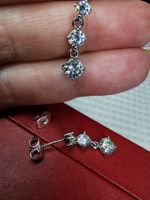 Boucles d'oreille argent diamants de moissanite de 1,8  ct