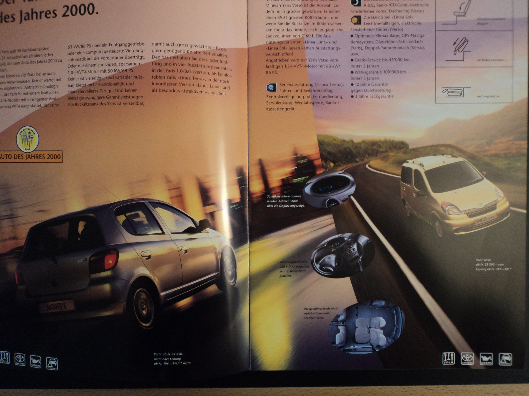 Toyota Documenti: Prospekt Toyota Programm 200 MR2 Celica Corolla Yaris Hilux – Usato da Schwarzenburg venduto da modelCARama 2