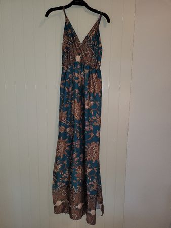 Maxi Abito Floreale Stile Boho Usato Ottime Condizioni TG XS