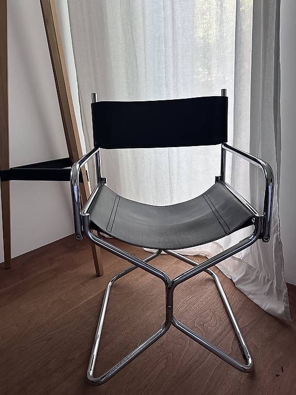 Sedie: Lafuma Midcentury Director Chair Designerstuhl Chrom Leder – Usato da Bonstetten venduto da YinNation 1