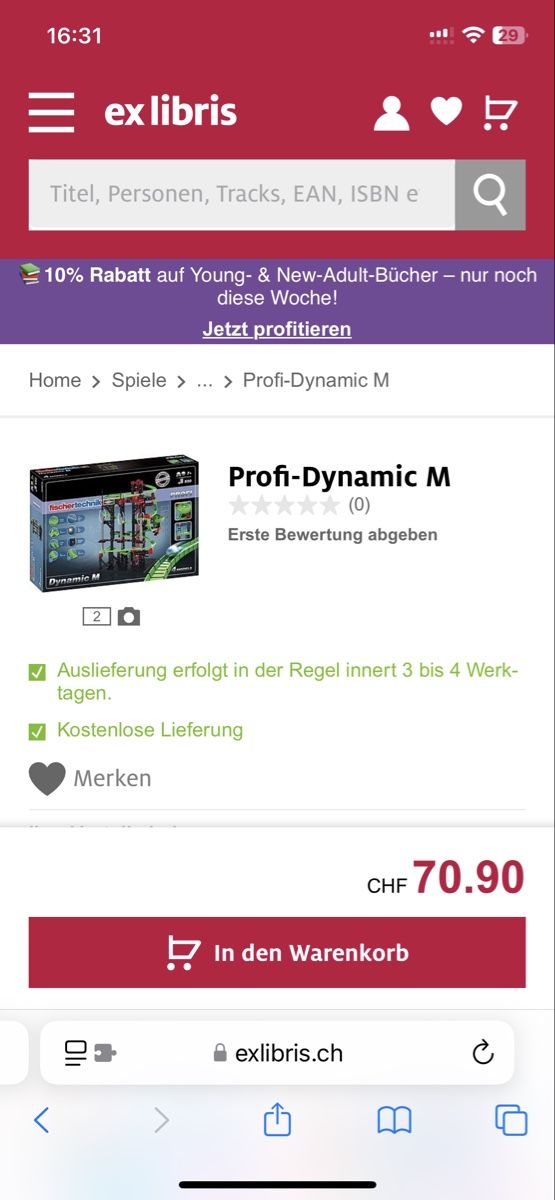 Fischer Jeux de construction: Fischer technik profi Dynamic m Murmelbahn – D'occasion à Dornach par san_s2qy 3