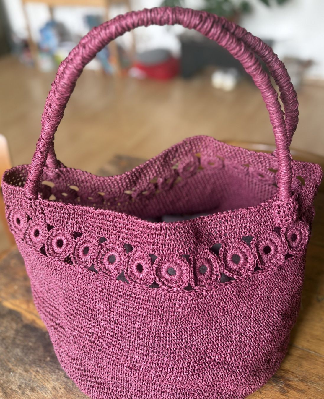 Borse da donna: RAFIA-BAG EN CROCHET HANDMADE! PIÈCE UNIQUE – Nuovo e nell'imballaggio originale da Locarno venduto da NicoNion 2