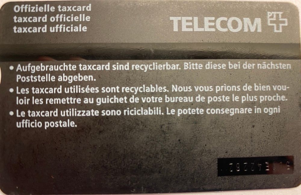 Swisscom Cartes de téléphone: PTT Love Taxcard CHF 10.00 gebraucht – D'occasion à Rotkreuz par Parcore 1
