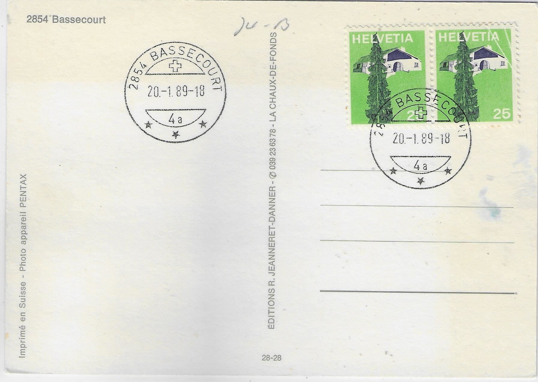 Cartoline postali: Vue aerienne - Bassecourt – Usato da Ettingen venduto da Kartenplanet 1