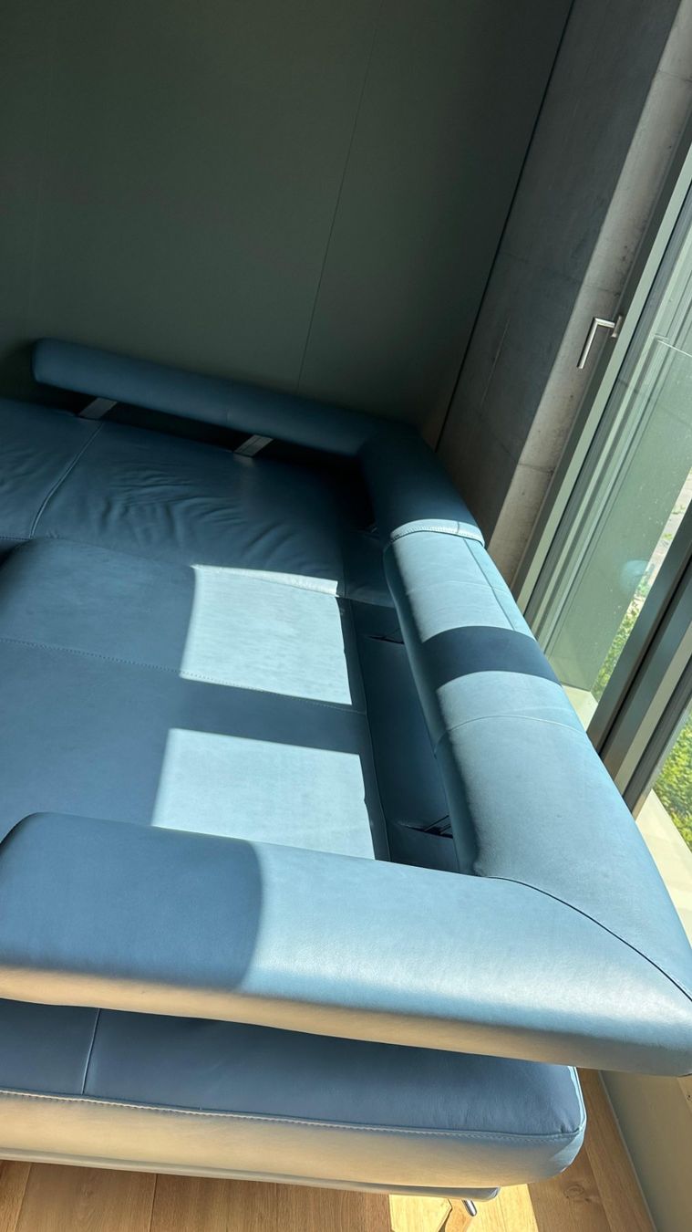 Knoll Divani: Dieter Knoll ECKSOFA Echtleder Blau/Grau – Usato da Rombach venduto da ste_t2gx 6