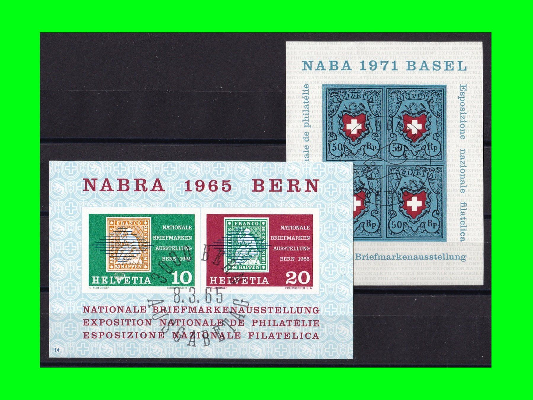 Tutti i francobolli: "NABA Berb 1965 + NABA Basel 1971" – Nuovo (secondo la descrizione) da Dübendorf venduto da chiara48