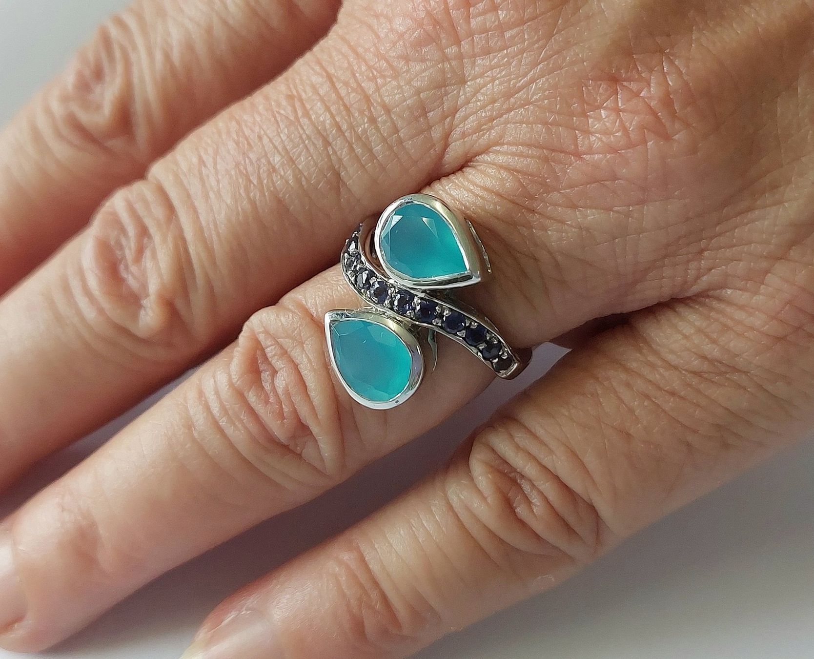 Anelli: Ring Silber mit Chalzedon und Iolith – Usato da Stans venduto da wer_fd5f 2