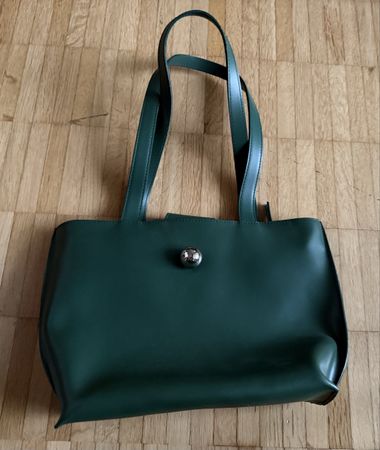 Furla Handtasche Leder dunkelgrün 