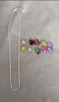 Collier + 10 pendentifs "coeurs" neufs/Halskette + 10 neuen