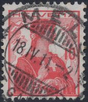 MELS (ST. GALLEN) 18.IV.11 - Vollstempel auf Helvetia