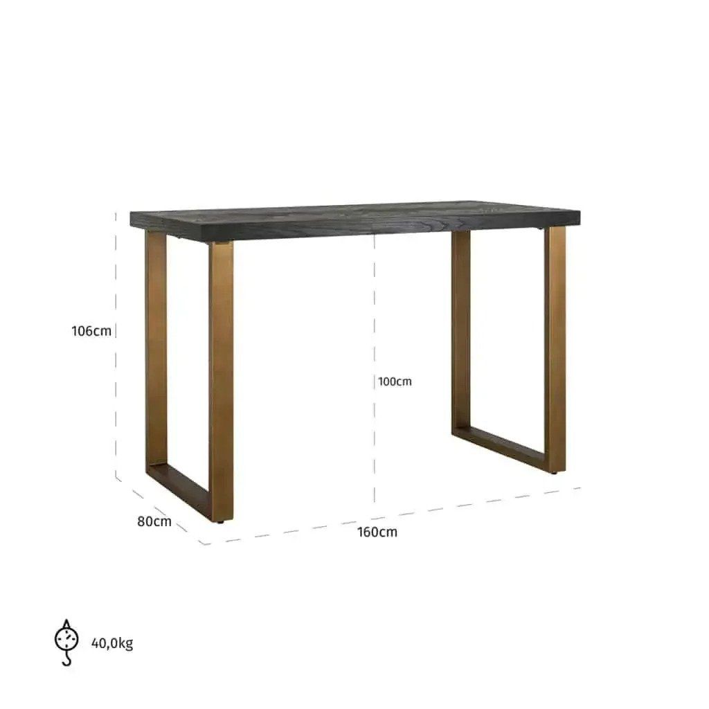 Set di tavolo e panche: Designer Bartisch Blackbone mit 2 Samt-Barhockern – Usato da Illnau venduto da Polobear 7