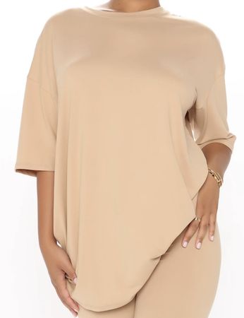 T-Shirt in Beige, Grösse L