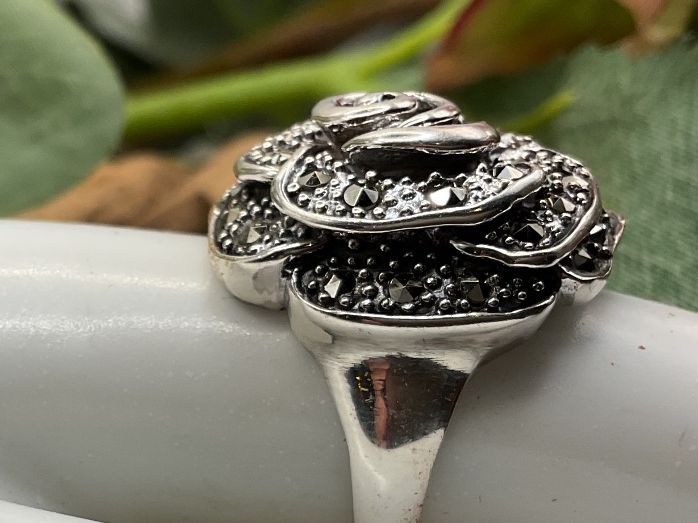 Anelli: Vintage Ring Sterlingsilber, Markasiten, Gr. 55.5 – Nuovo (secondo la descrizione) da Luzern venduto da S.Kern01 1