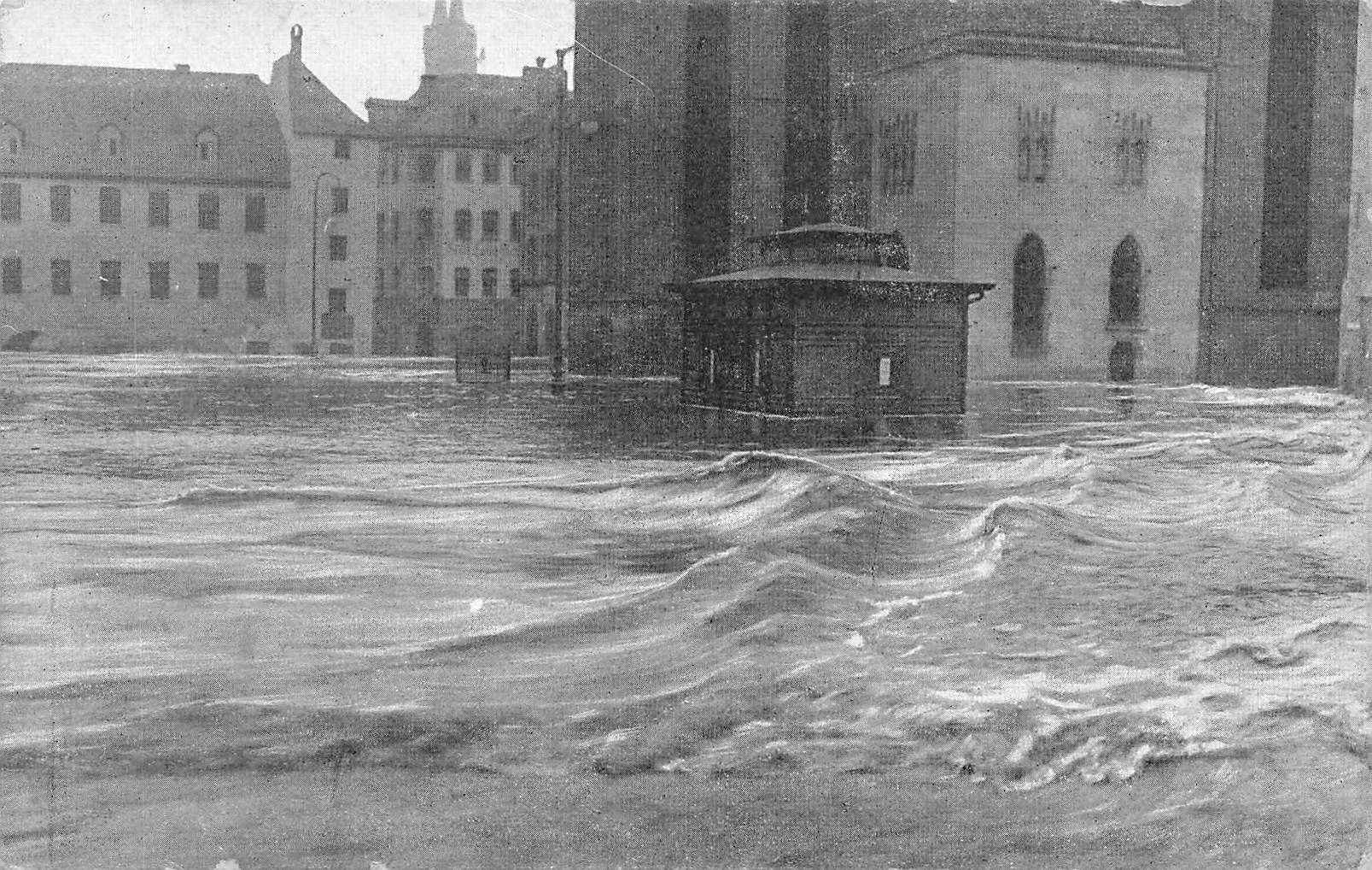 Ansichtskarten: Hochwasser Katastrophe Nürnberg 1909 Obstmarkt – Gebraucht aus Biasca von Blenio71