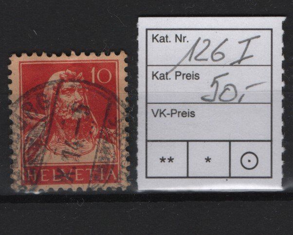Alle Briefmarken: 126 I Tellbrustbild gestempelt – Gebraucht aus Gordola von tist