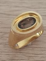 Goldring aus 18 Karat mit Rauchquarz Gr. 64