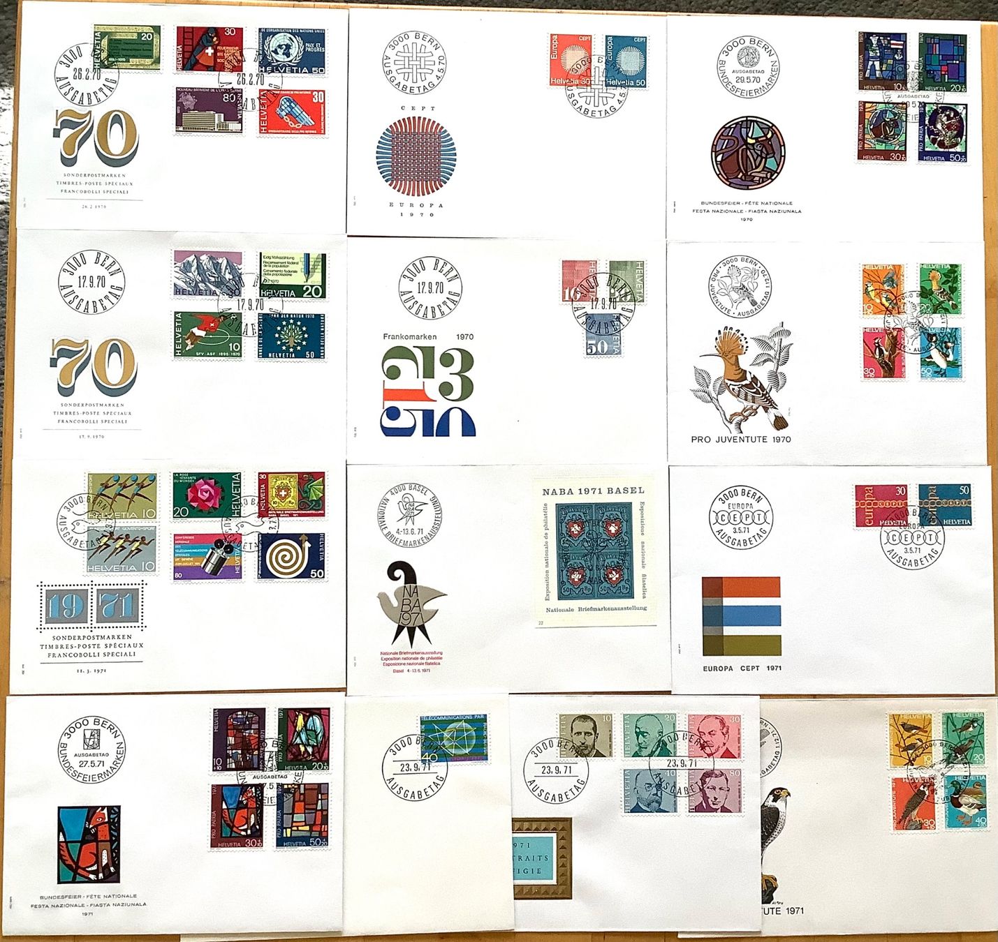 Tutti i francobolli: 1970 - 1971 / Schweiz FDC – Nuovo (secondo la descrizione) da Liestal venduto da Pep3