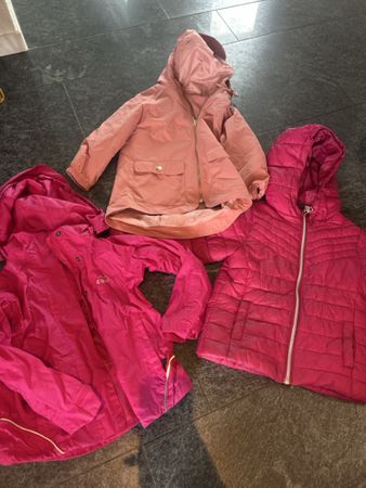Veste fille rose, lot 3 pièces, taille 128