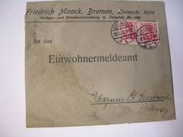 28.3.12. MAACK BREMEN AN DAS EINWOHNERAMT RHÄZÜNS, MIT BRIEF