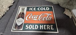 Plaque Coca-Cola "Ice Cold Sold Here" métal 1993 vintage