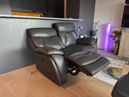 Leder-Relaxsofa 2-Sitzer, elektrisch