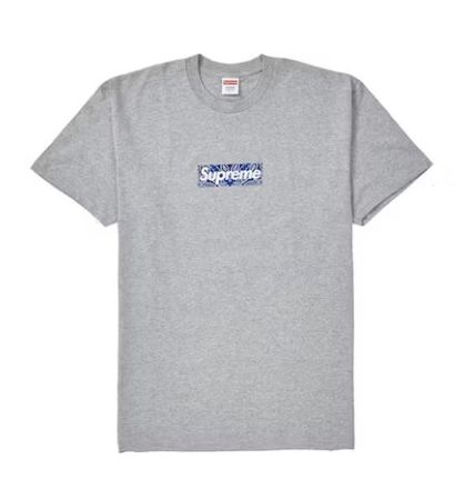 Supreme Bandana Box Logo Tee Heather Grey