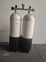 Bloc bi-bouteilles de plongée, robinetterie DIN 2x10 litres