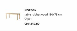 IKEA NORDBY Bambus Esstisch 180x78 cm