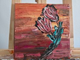 Abstract Painting Black Tulip by Kail