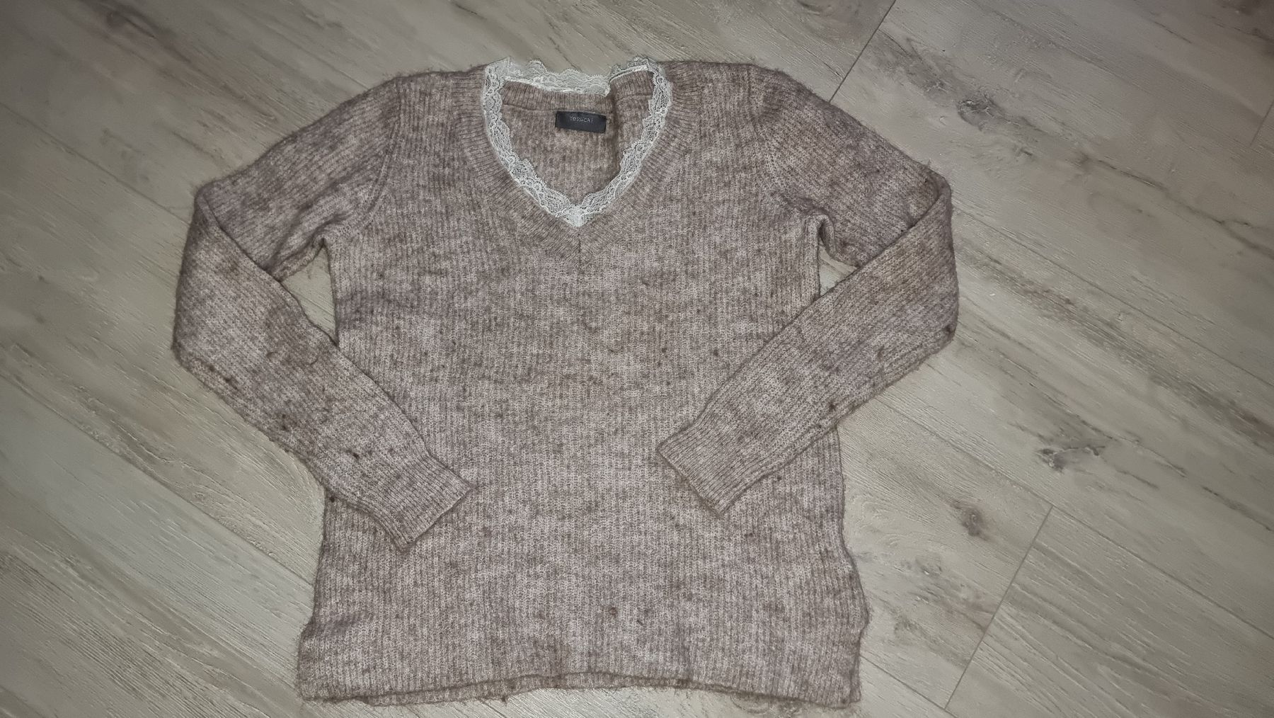 C&A Maglioni & Felpe: Herbstpullover mit Spitze Grösse S Yessica beige kuschelig – Nuovo (secondo la descrizione) da Wigoltingen venduto da Zuckerfee84