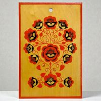 Planche à découper vintage en bois, peinte à la main. Russie