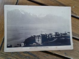 Altes Echt Photo auf Karton / Montreux Hotel National - 1900