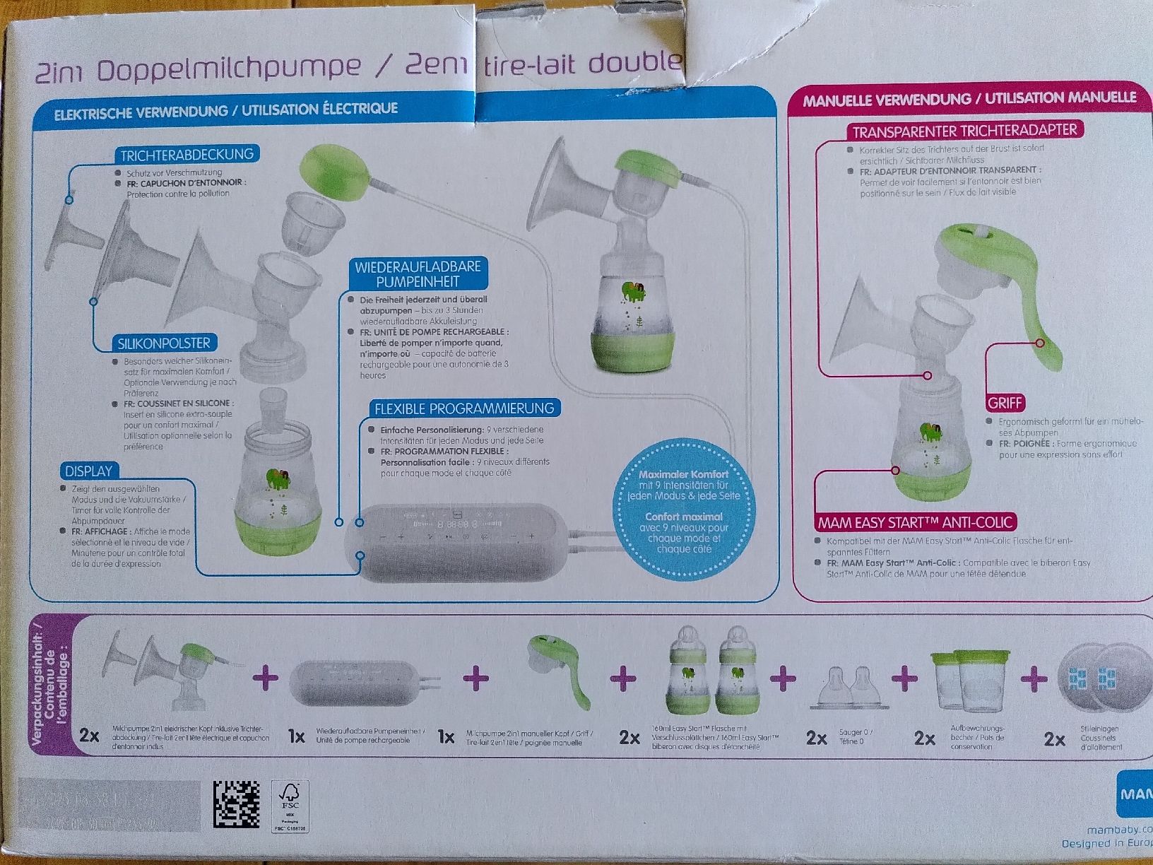 Mam Accessori per l’allattamento: Tire-lait double électrique MAM – Nuovo (secondo la descrizione) da Echallens venduto da Raphia87 1
