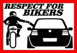 Sticker respect for Bikers SCHWARZ Black Motorrad Autokleber