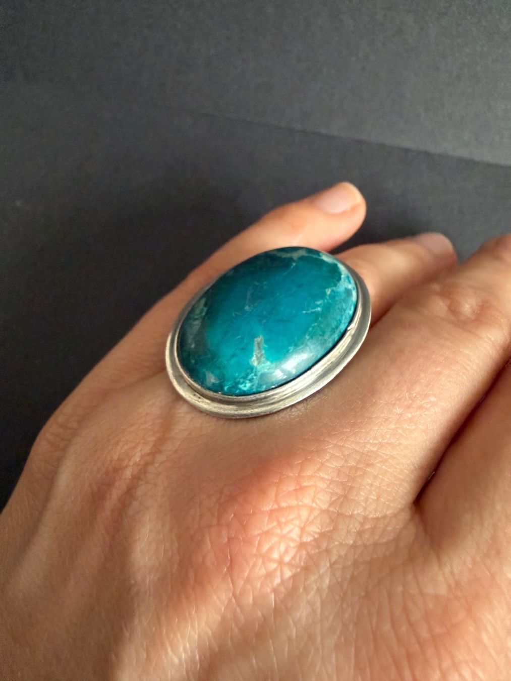 Ringe: Silber Ring mit Chrysokoll 925 – Gebraucht aus Spiegel b. Bern von Rogger72 5