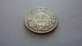 Uralter Zweifränkler 1860 ,  sehr schön