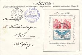 Aarau W11 Nat. Briefmarkenausstellung Flug nach Bellinzona