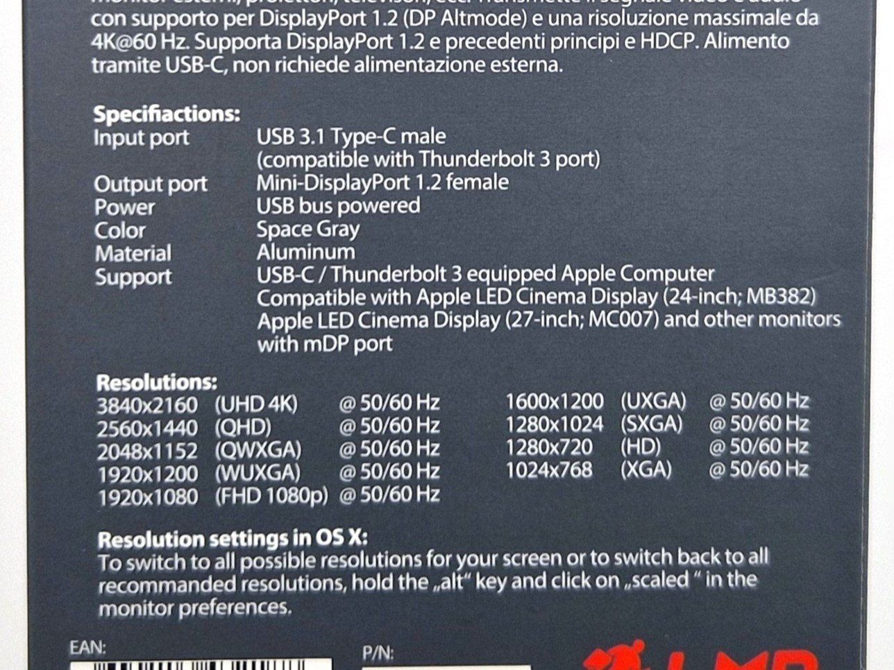 Laufwerke & Adapter: LMP USB-C Mini-DisplayPort/Thunderbolt 3 Adapter – Neu (gemäss Beschreibung) aus Basel von Restwert_Basel 2