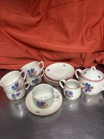 Geschirr-Set mit Alpenblumen, 13 Teile
