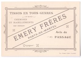 Privat-GS 2c Emery Frères Tissus, Ponts-de-Martel NE ~1900