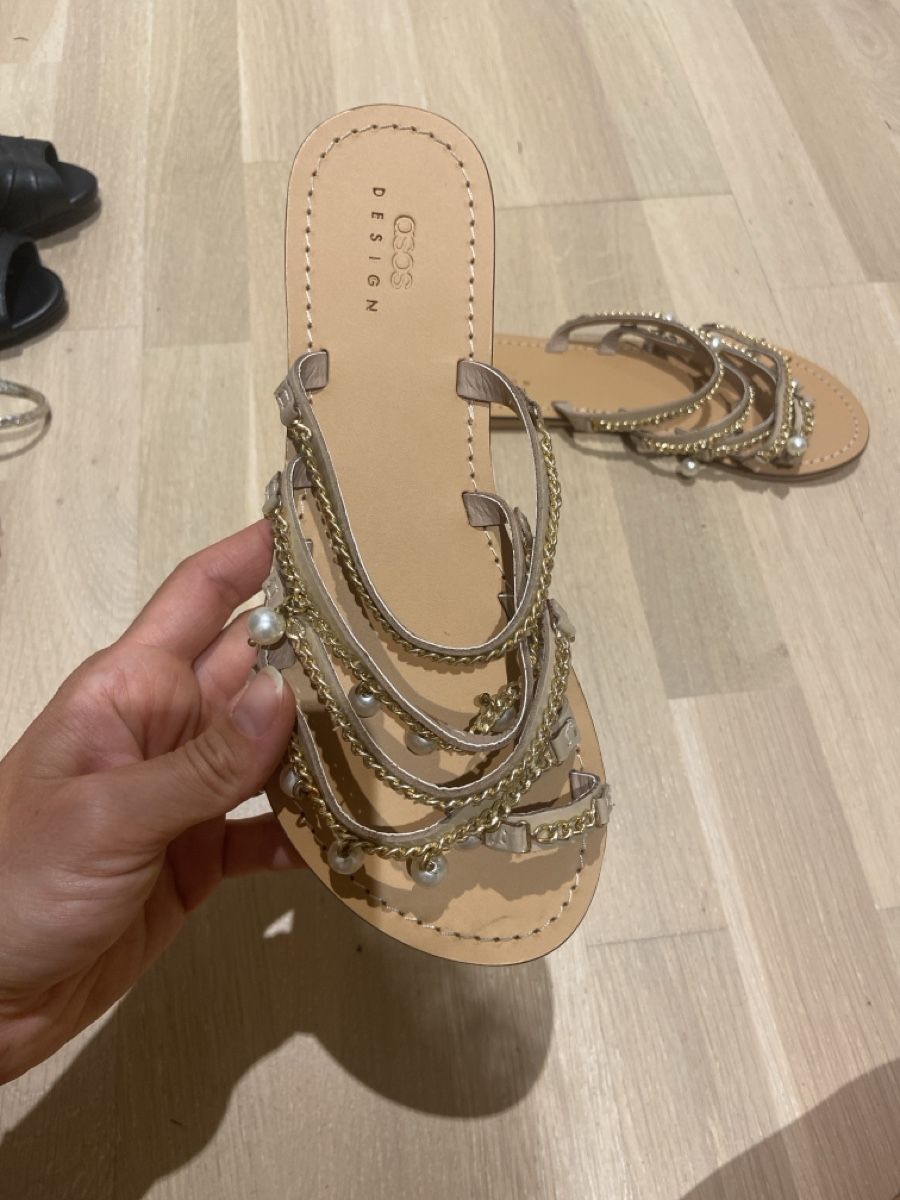 Damenschuhe: Sandalen mit Perlen – Neu (gemäss Beschreibung) aus Zürich von mar_v57y 1